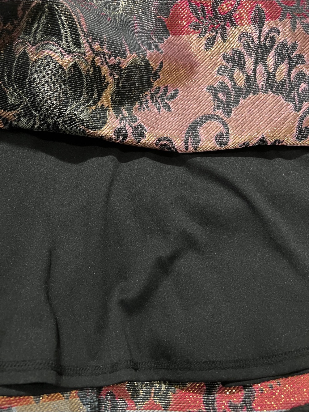 GB girls Black Brocade Dress with Pink & Gold Floral Jacquard - Picture 5 of 7